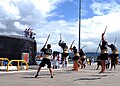 US Navy 090723-N-5476H-502 Members of the Pa Ku'a Lua perform a traditional Hawaiian Haka during the arrival ceremony for the Virginia-class attack submarine USS Hawaii (SSN 776).jpg