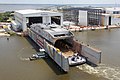 Mobile Nehri uzerinde Austal "BAE Systems Southeast Tersanesi" tesislerinde Amerikan Deniz Gucu "USNS:Spearhead" gemisinin tamamlanma toreni