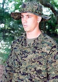 A U.S. Marine wearing the MCCUU in woodland MARPAT in 2001