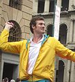 Unknown member of the Australian Olympic team at the Brisbane 2012 Olympic Homecoming Parade