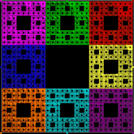 A Sierpinski carpet generated by the chaos game
