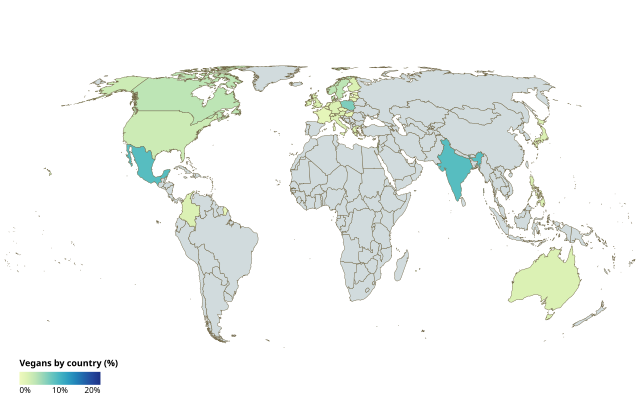 Vegans by country