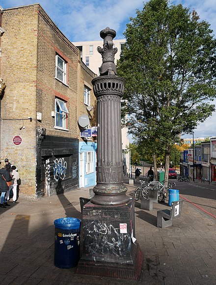 The Ventilating Column in New Cross, erected in 1897 and now Grade II listed