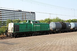 Locomotive diesel V100-103 Captrain à Vlaardingen Centrum, aux Pays-Bas.