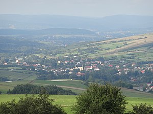 Widok na Bukowsko z drogi na Tokarnię - พาโนรามา (1) .jpg