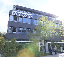 Wirecard's headquarters, raided on 1 July 2020 by German authorities Wirecard headquarters, Aschheim (49556187461).jpg