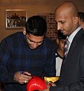 Thumbnail for File:World Champion Amir khan with COO PPBL Umer Toor.jpg