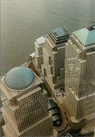 World Financial Center in 1997, gezien vanuit de South Tower van het World Trade Center