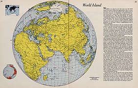 Harrison's World Island (1944), maps in Fortune and published works at "David Rumsey Map Collection".