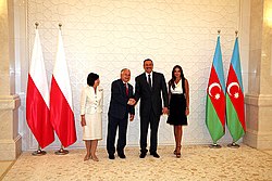 Polşa prezidenti Lex Kaçinskinin Azərbaycan prezidenti İlham Əliyevlə görüşü. 2009.