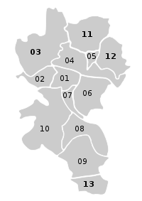 Karte der Bezirke