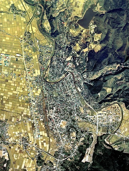 Aerial photograph of Yokote city center