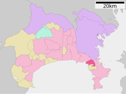 Location of Zushi in استان کاناگاوا