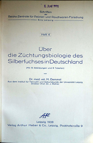 File:Über die Züchtungsbiologie des Silberfuchses in Deutschland, M. Demmel, Leipzig 1928.jpg