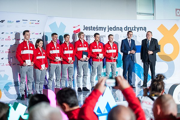 Premier Mateusz Morawiecki wziął udział w uroczystości ślubowania ekipy olimpijskiej reprezentującej Polskę na Zimowych Igrzyskach Olimpijskich w Pjongczangu 2018