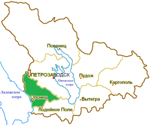 Олонецкий уезд на карте