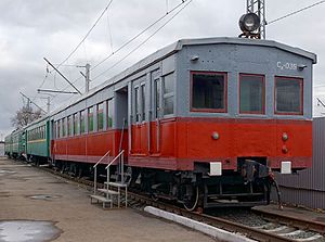 Прицепной вагон электропоезда Сд−035 в Самарском железнодорожном музее