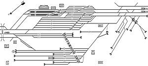 Схема путевого развития станции
