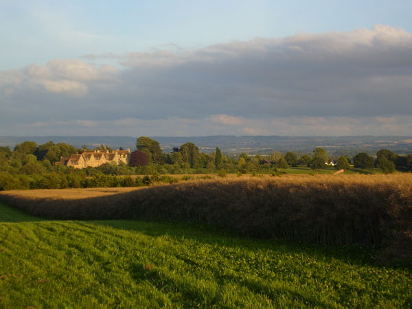 Ripon College Cuddesdon from the north-west, with the Chiltern escarpment visible beyond