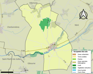 Kolorowa mapa przedstawiająca zagospodarowanie terenu.