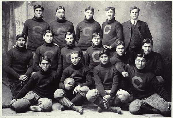1903 Carlisle Indians, with Warner at top right