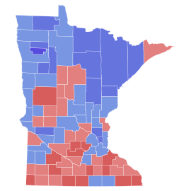 1958 United States Senate election in Minnesota results map by county.svg