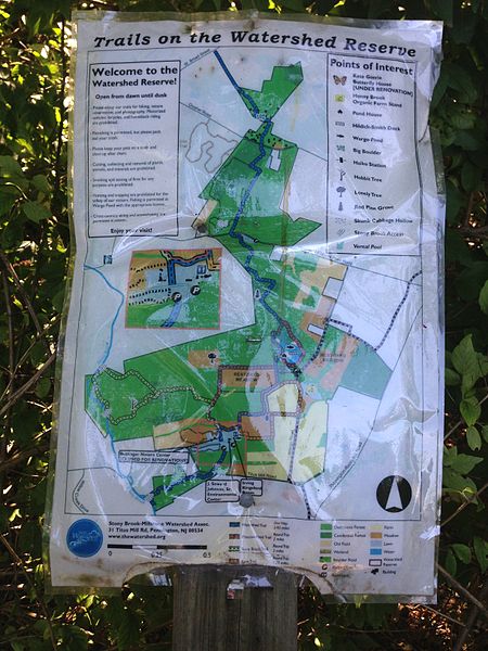 File:2014-08-27 15 16 47 Map at the trailhead behind the Buttinger House in the Stony Brook-Millstone Watershed Association.JPG