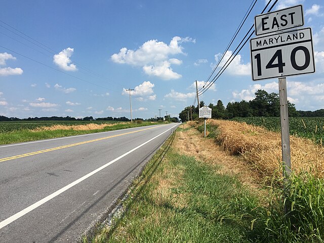 MD 140 eastbound in northwestern Carroll County