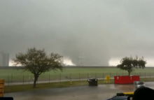 The EF3 New Orleans tornado in the Michoud area of New Orleans East 2017 New Orleans tornado over Michoud area.png