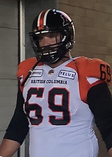 Boyko with the BC Lions in 2019 2019, 69, Brett Boyko.jpg