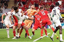 Turner (in orange) with USMNT in the 2022 FIFA World Cup in Qatar 2022 FIFA World Cup United States 1-1 Wales - (38).jpg