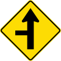 (W2-4) Side road intersection from left