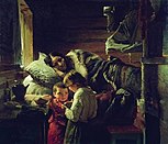 «У краюшки хлеба», (1890) — Государственный Русский музей