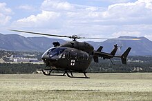 A UH-72A takes off after refueling on a fire-fighting mission in Colorado, 2013 A U.S. Army UH-72A Lakota helicopter with the Colorado Army National Guard prepares to take off after refueling during firefighting efforts in Colorado Springs, Colo., June 14, 2013 130614-F-ZJ145-900.jpg