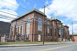 Former headquarters in Coudersport, completed just as bankruptcy hit. Now used by successor Zito Media Adelphia would-be headquarters in Coudersport.jpg