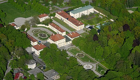 Aerial image of the Fürstenried Palace (view from the west)