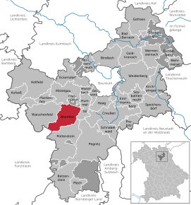 Poziția comună Ahorntal pe harta districtului Bayreuth