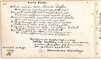 p226 - Hermannus Menslage - Poem