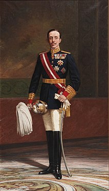 El rey Alfonso XIII con uniforme de capitán general, de Nicolás Aquino. 1913.