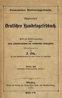 Allgemeines Deutsches Handelsgesetzbuch commercial code