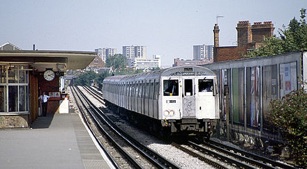 The older Metropolitan line train A Stock bound for Amersham