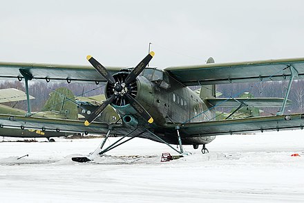 An-2 on skis at Volosovo air field,[13] Chekhovsky District, Moscow region