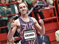 Andreas Kramer efter 1:47,85 i Globen 2016.