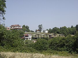 View of Mountain huts of Ano Milia.