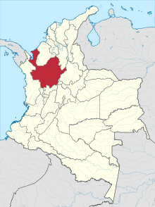 Розташування департаменту Антіокія на мапі Колумбії