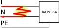 Arc fault mode 1. Parallel L-N.svg