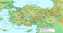 Carte des provinces byzantines en Anatolie.