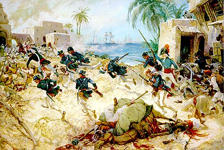 A painting of Lieutenant Presley O'Bannon at Derna, April 1805