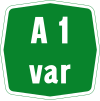 Aŭtovojo A1var Italia.svg