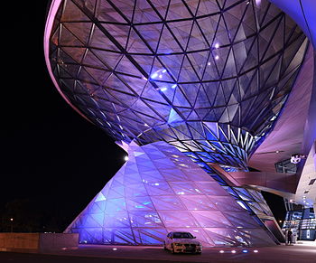 BMW Welt Munich at night